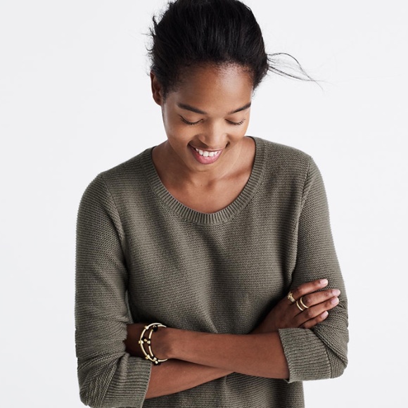 Madewell Sweaters - Madewell Riverside Textured Sweater Cargo Green L